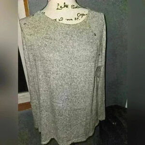Coin 1804 Womans Long Sleeve Gray Top Size Xl